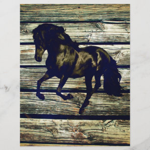 Barne primitiveBois équestre noir Stallion Horse
