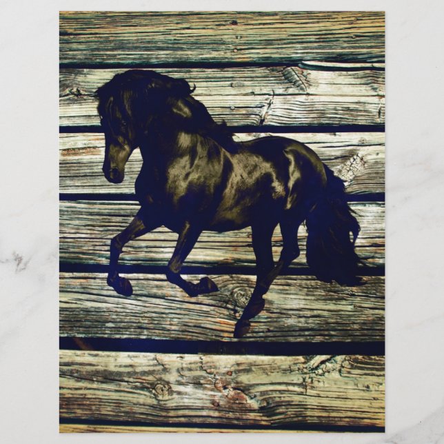 Barne primitiveBois équestre noir Stallion Horse (Devant)