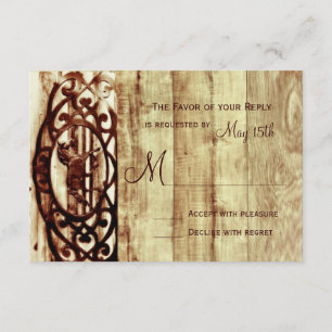 Barne Rustique Bois Cheval Mariage RSVP Cartes
