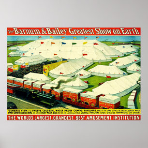 Barnum & Bailey ~ Poster de cirque Vintage.