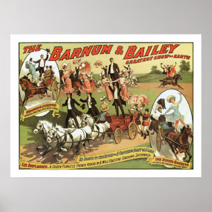 Barnum et affiche de publicité de cavaliers de