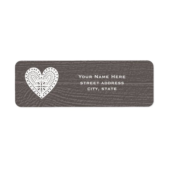 Barnwood a inspiré l'étiquette de adresse de coeur étiquettes d’adresse retour