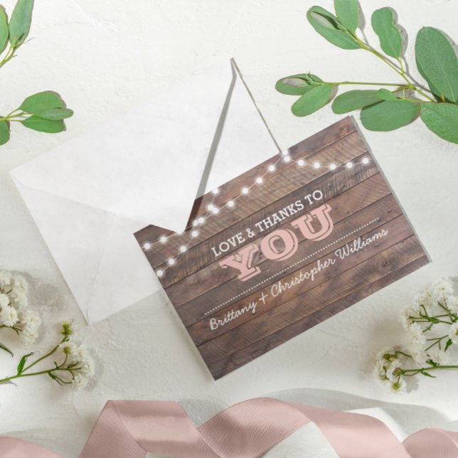 Barnwood allume la note rose de Merci de mariage (Créateur téléchargé)