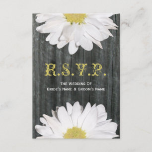 Barnwood et Daisy Mariage Small RSVP