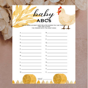 Barnyard Animaux - Baby shower Baby ABC jeu