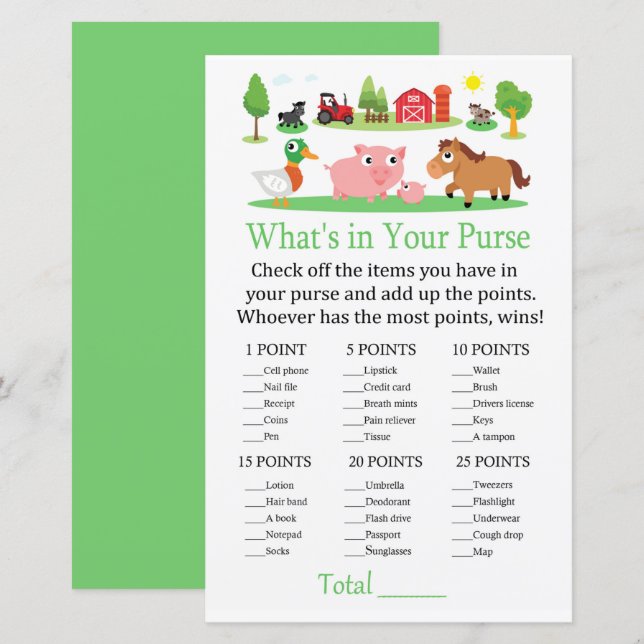 Barnyard Ce qui est dans votre jeu de bourse (Devant / Derrière)