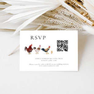 Barnyard Chicken Mariage QR Code carte RSVP