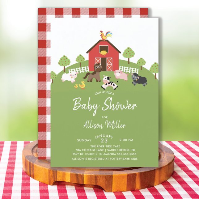 Barnyard Farm Animaux Baby shower Invitation (Créateur téléchargé)