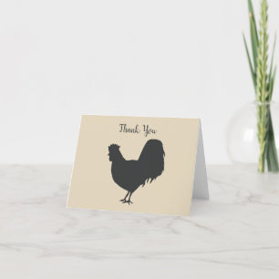 Barnyard Farm Party Rooster Merci Cartes