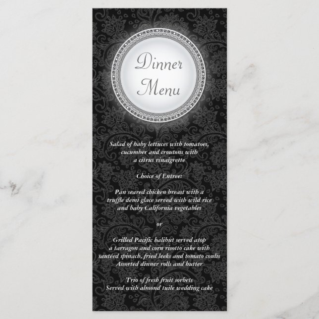 Baroque Ebony Plaque Menu Carte Rack (Devant)