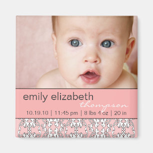 Baroque en rose bébé aimant photo