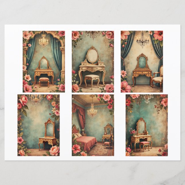 Baroque ephemera cards Scrapbook paper cutouts (Devant)