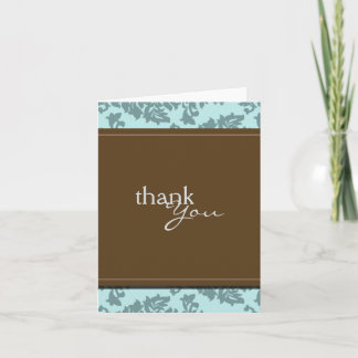 Baroque Vintage Aqua Carte de remerciements bleu