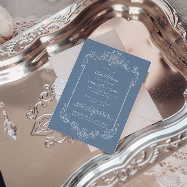 Baroque Vintage Damask Bridal Shower Invitation (Créateur téléchargé)