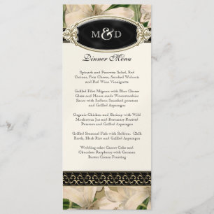 Baroque Vintage Lily Gold Formel Mariage Menu