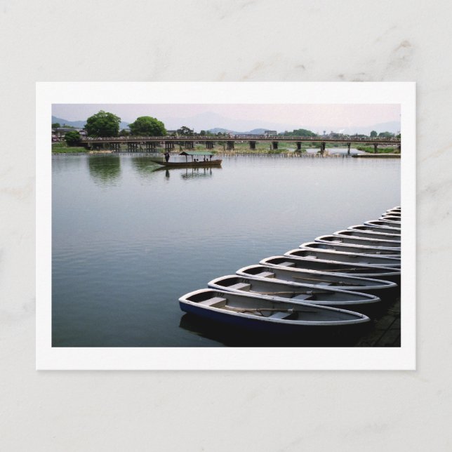 Barques à rames : Carte postale d'Arashiyama, Kyot (Devant)