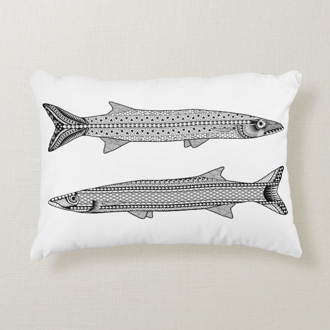 Barracuda Poisson Adulte Coussin de coloration (Devant)