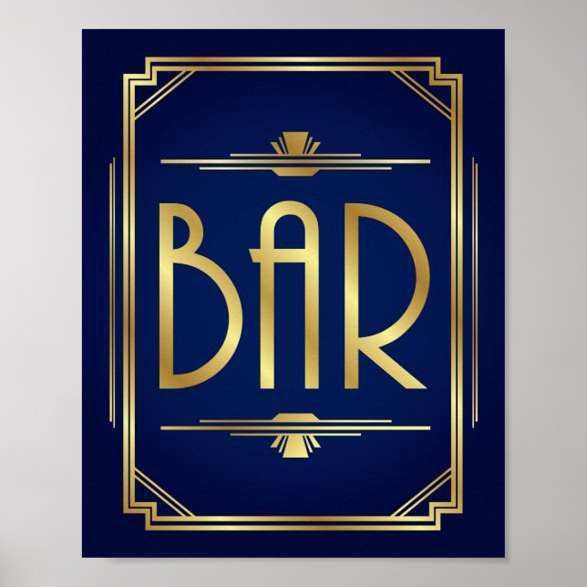 BARRE BAR Art déco Marine Imprimer (Devant)
