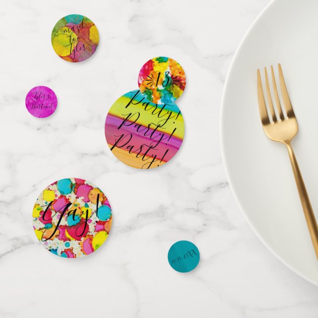 Barre BM ou Bat mitzvah Confetti Splash de couleur (Groupe)