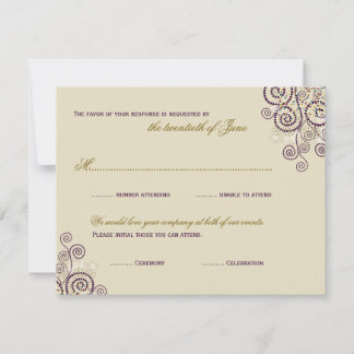 Barre Boho Purple Spirales / Carte RSVP Bat mitzva