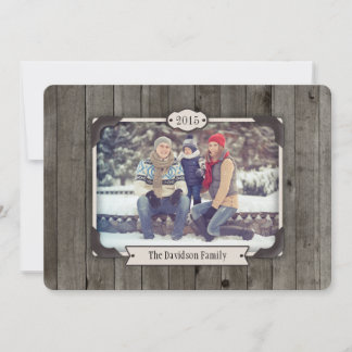 Barre Bois Noël Photo Holiday Carte Plat