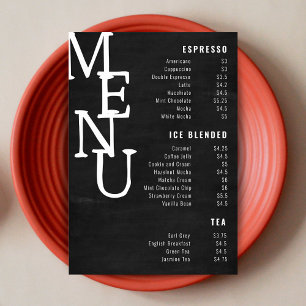 Barre Chalkboard Noir moderne Menu Petite Paper Co