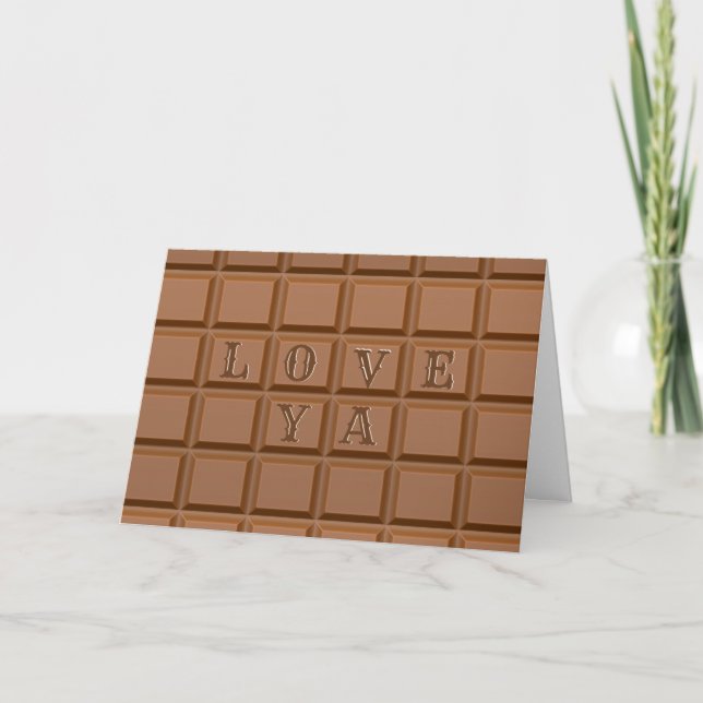 Barre chocolatée pour carte Valentine (Devant)