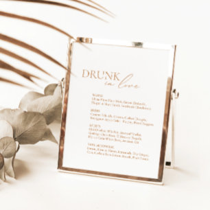 Barre d'amour moderne Drunt In Love Menu Mariage S