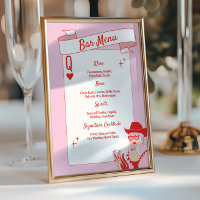 Barre de la Reine des coeurs Menu Rouge rose