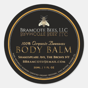 Barre de Lotion Noir et Or Étiquette Bee Vintage