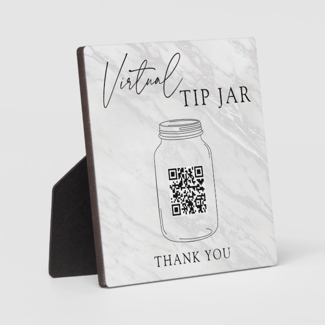 Barre de mariage Tip virtuel Jar QR Code Plaque de (Recto)