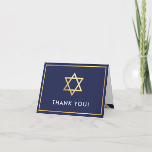 BARRE DE MERCI FOLDED mitzvah étoile d'or marine b