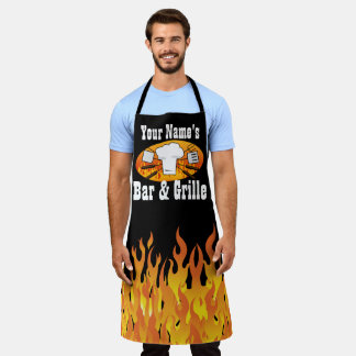 Barre de nom personnalisée et tablier barbecue Gri