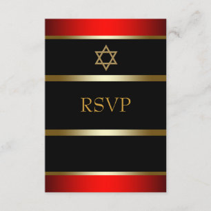 Barre d'or noire rouge Mitzvah RSVP