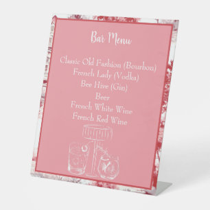 Barre d'outils rouge rose française Panneau de men