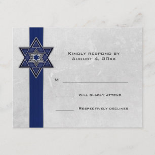 Barre étoilée bleu foncé Mitzvah RSVP