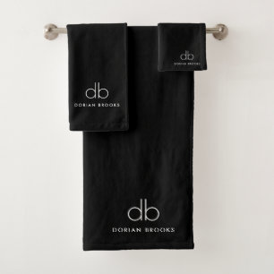 Barre minimaliste moderne Monogramme Noir