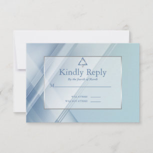 Barre Mitzvah RSVP tons contemporains de bleu