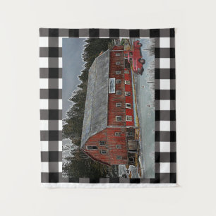 Barre rouge et Camion sur Tapisserie plaid