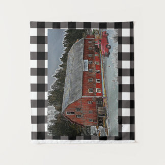 Barre rouge et Camion sur Tapisserie plaid