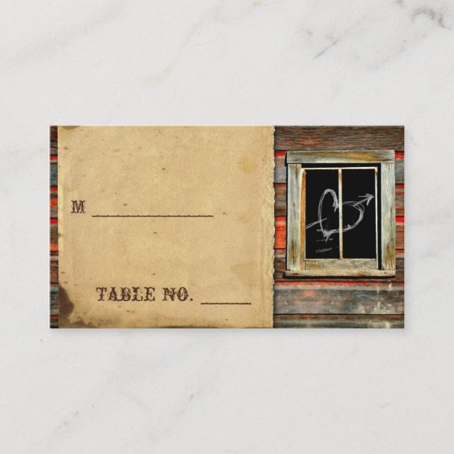 Barre Rustique Mariage Bois Cartes de Place (Devant)