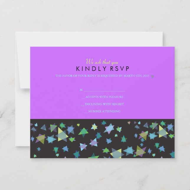 BARRES COLORÉES Barre Bat mitzvah Carte de réponse (Devant)