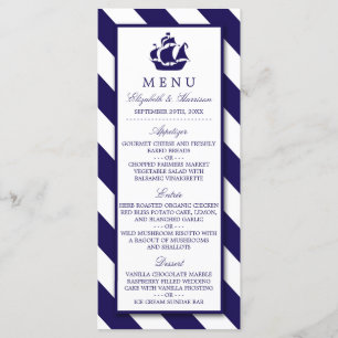 Barres nautiques et Mariage bleu marine menu navir