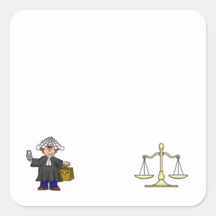 Barrister and Scales of Justice Nom Balise Sticker