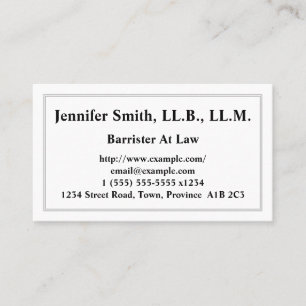 Barrister Personnalisable chez Law Carte de visite