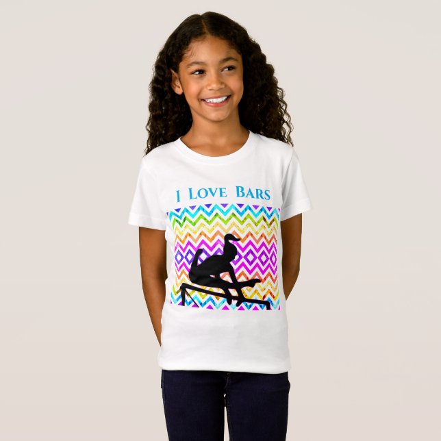 Bars Inéven Gymnastique Girls Cute Chevron T-Shirt (Devant entier)