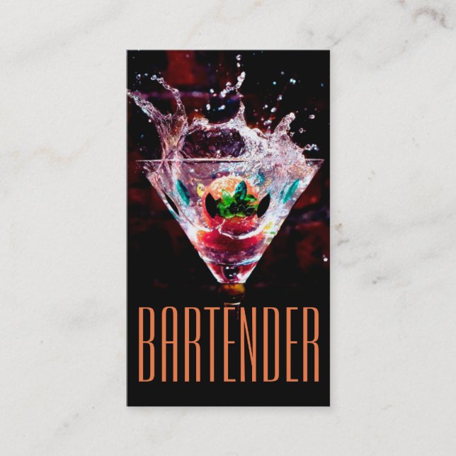 Bartender Carte de visite de vie nocturne (Devant)