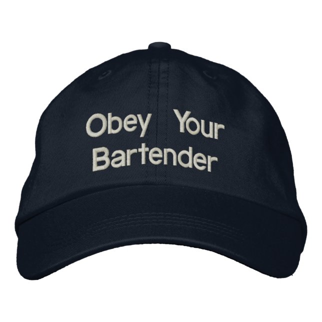 Bartender Casquettes - Obéissez à votre barman (Devant)