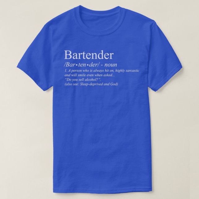 Bartender Définition Tee Classic TShirt (Design devant)