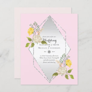 BAS BUDGET Blanc Rose Jaune Fleur Mariage Inviter